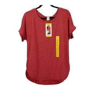 MATTY M Ladies' French Terry Top Red Clay Size S